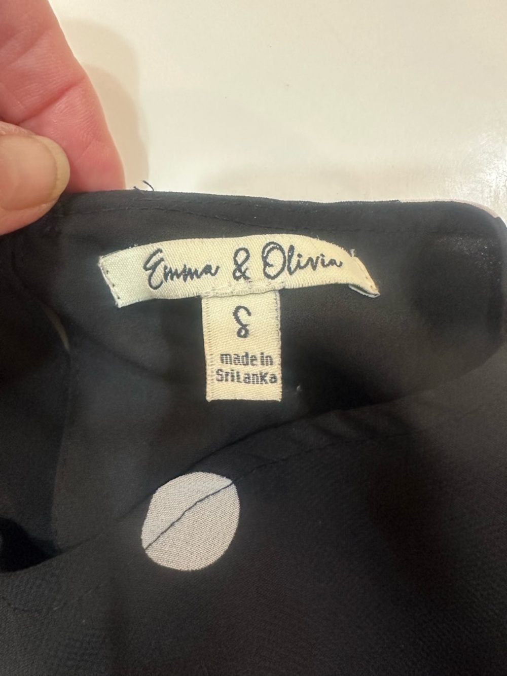 Emma & Olivia Mix Black Polka Dot Chiffon Bell Sleeve Blouse - Size Large - Picture 5 of 10